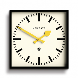 Newgate Number Five Wall Clock Black Yellow Hands NGNUMFIV390KCY