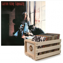 Crosley Record Storage Crate & Carole King Tapestry Vinyl Album Bundle SM-19439840701-B
