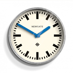 Newgate Luggage Wall Clock Galvanised Blue Hands NGLUGG667GALBL