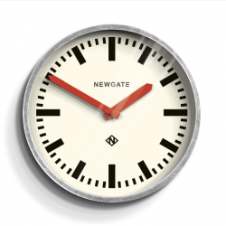 Newgate Luggage Wall Clock Galvanised Red Hands NGLUGG667GALR