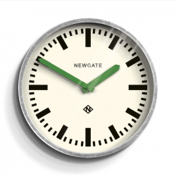 Newgate Luggage Wall Clock Galvanised Green Hands NGLUGG667GALVG