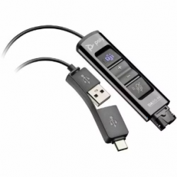 HP Poly DA85-M Headset Adapter for Headset - USB Type A, USB Type C Connectivity - Black 786C8AA