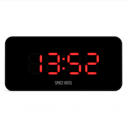 Newgate Space Hotel Hypertron Alarm Clock Black Case - Black Lens - Red Led NGSH-HYPE-R1-K