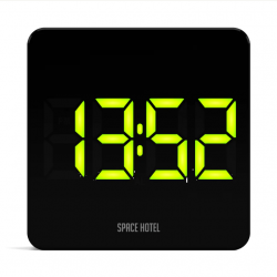 Newgate Space Hotel Orbatron Alarm Clock Black Case - Black Lens - Green Led NGSH-ORB-G1-K