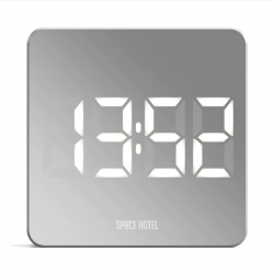 Newgate Space Hotel Orbatron Alarm Clock White Case - Silver Lens - White Led NGSH-ORB-W1-W