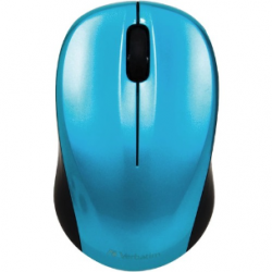 Verbatim GO NANO 97668 Mouse - Radio Frequency - USB - Optical - 3 Button(s) - Caribbean Blue - Wireless - 2.40 GHz - 1600 dpi - Scroll Wheel 49044