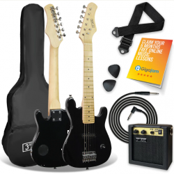 3rd Avenue Junior Electric Guitar Pack - Black NM-STX30BKPK