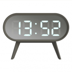 Newgate Space Hotel Cyborg Led Alarm Clock Grey NGSH-CYBO-S1-GY