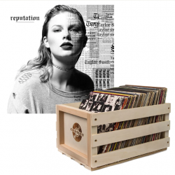 Crosley Record Storage Crate & Taylor Swifts Reputation Vinyl Album Bundle UM-3003315-B