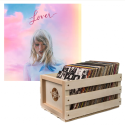 Crosley Record Storage Crate & Taylor Swift Lover 2P Vinyl Album Bundle UM-B003097201-B