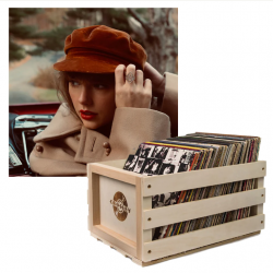 Crosley Record Storage Crate & Taylor Swifts Version Red Vinyl Album Bundle UM-B003442201-B