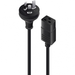 Alogic Standard Power Cord - 3 m - For Computer, Server - AUS Plug / IEC 60320 C1915 A - Black MF-3PC19-03