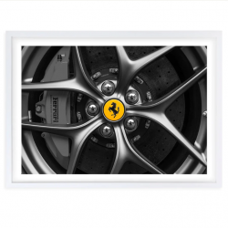 Wall Arts Ferrari Wheel Large 105cm x 81cm Framed A1 Art Print WA-FEEL1-BLK