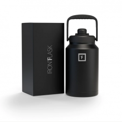 Iron Flask Bottle with Spout Lid, Midnight Black - 128oz/3800ml IRO-FGS-A017-01-AA1US