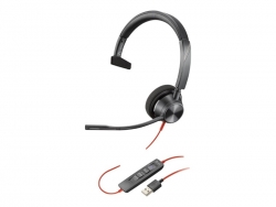 HP POLY BLACKWIRE 3310, UC, MONO CORDED HEADSET USB-A 767F7AA