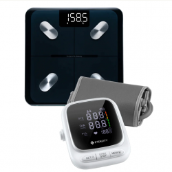 Etekcity Scale for Body Weight and Fat Percentage, Black & Etekcity Smart Blood Pressure Monitor, White Bundle EKESF-551-BPM