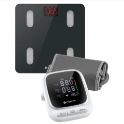 Etekcity Smart WiFi Scale for Body Weight, Black & Etekcity Smart Blood Pressure Monitor, White Bundle EKESF14-BPM