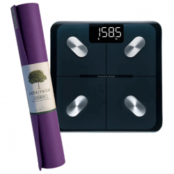 Jade Yoga Harmony Mat - Purple & Etekcity Scale for Body Weight and Fat Percentage - Black Bundle JY-368P-EKB