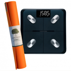 Jade Yoga Harmony Mat - Orange & Etekcity Scale for Body Weight and Fat Percentage - Black Bundle JY-368TO-EKB