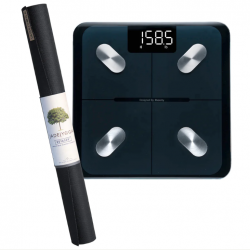 Jade Yoga Voyager Mat - Black & Etekcity Scale for Body Weight and Fat Percentage - Black Bundle JY-668BK-EKB