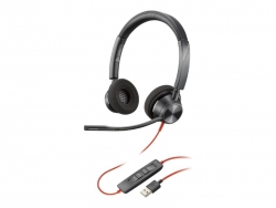 HP POLY BLACKWIRE 3320, UC, STEREO CORDED HEADSET USB-A 76J16AA