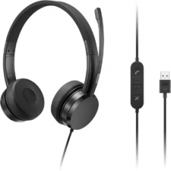 Lenovo USB-A Wired Stereo On-Ear Headset with Control Box 4XD1K18260