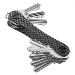 KeySmart Original - Compact Key Holder and Keychain Organiser (Up to 8 Keys) - Carbon Fiber 3K KS019-CF3K