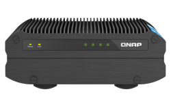 QNAP TS-i410X-8G,4-bay Desktop NAS; Intel Atom x6425E quad-core, onboard 8GB RAM (not expandable), 4 x 2.5-inch SATA slots, 2 x 10GbE, 1 x HDMI 1.4b, 3 yrs WTY