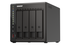 QNAP TS-453E-8G, 4-bay desktop NAS, Intel Celeron J6412 4C 2.0GHz, burst 2.6GHz, onboard 8GB RAM, 2 x HDMI 1.4b, 2x M.2 2280 PCIe slots, 2x 2.5GbE, 2 Years WTY