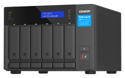 QNAP TVS-h674-i3-16G,6-bay QuTS hero NAS, Intel Core i3-12100 4-core/8-thread, up to 4.3GHz, 16GB SO-DIMM DDR4(max.128GB), 6 x 2.5"/3.5" SATA HDD/3 Yrs