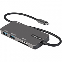 Startech.Com USB C Multiport Adapter - USB-C to 4K HDMI 100W Power Delivery Pass-through SD/MicroSD Slot 3-Port USB 3.0 Hub - USB Type-C Mini Dock - 12in (30cm) Long Attached Cable DKT30CHSDPD