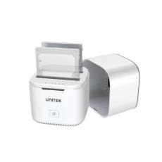Unitek USB-C to 2.5" Dual SATA 6G Hard Disk Docking Station with Offline Clone, AU 5V2A Power Adapter, White S1105B01-AU