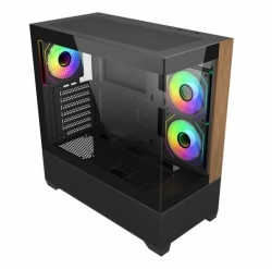 COOLER MASTER ATX, WOOD FRONT PANEL, 270 GLASS, ARGB FANS(3), 2YR E690-KHNN-S00