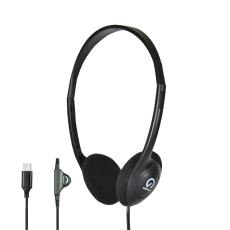 Shintaro USB-C Lightweight Headphones with Volume Control, Flexible Headband, 2m Cord, Ideal for Office and Classroom Use SH-101-C