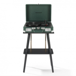 Crosley Cruiser Bluetooth Portable Turntable - Emerald Green + Crosley Entertainment Stand Bundle CR8005FST-EM4