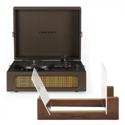 Crosley Voyager Bluetooth Portable Turntable - Cocoa + Bundled Crosley Record Storage Display Stand CR8017BSS-CO4