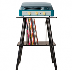 Gadhouse Brad MKII Record Player - Green + Entertainment Stand Bundle - Black GAD0101-ST