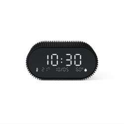 Lexon Ray Clock Lcd Alarm Clock With Temperature / Humidity Display - Black LD-LR155MN3