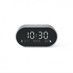 Lexon Ray Clock Lcd Alarm Clock With Temperature / Humidity Display - Alu Polish LD-LR155RA3