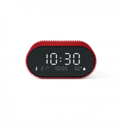 Lexon Ray Clock Lcd Alarm Clock With Temperature / Humidity Display - Red LD-LR155SR3