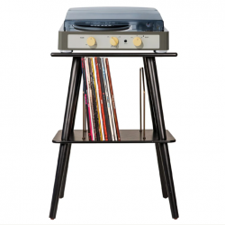 Gadhouse Brad MKII Record Player - Grey + Entertainment Stand Bundle - Black GAD0102-ST