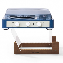 Gadhouse Brad MKII Record Player - Navy + Bundled Crosley Record Storage Display Stand GAD0104-BSS