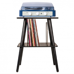 Gadhouse Brad MKII Record Player - Navy + Entertainment Stand Bundle - Black GAD0104-ST
