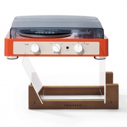 Gadhouse Brad MKII Record Player - Tangerine + Bundled Crosley Record Storage Display Stand GAD0105-BSS