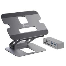 J5create JTS427 Multi-Angle Dual 4K HDMI Docking Laptop Stand with USB-C 100W PD Pass Through (USB-C Dock w/ 4K HDMI, 2 x USB-A, USB-C Host, USB-C PD) JTS427