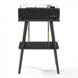 Victrola Eastwood II Turntable - Black + Entertainment Stand Bundle - Black VTR-74-BLK-ST
