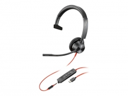 POLY HP POLY BLACKWIRE 3315 UC , MONO , CORDED HEADSET , 3.5MM & USB-C 76J14AA