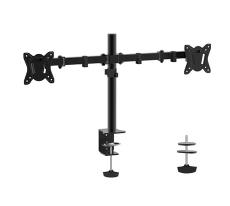 Shintaro Dual Monitor Mount for 10''-27'' Screen, Articulated Arms, Freestanding, 360 Rotation, 180 Swivel, 90 Tilt, 8kgs Max Load Weight SH-CT-DS1703AE