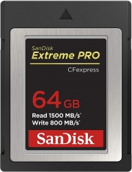 SanDisk Extreme PRO CFexpress Card Type B, SDCFE 64GB, 1500MB/s R, 800MB/s W, 4x6, Limited Lifetime SDCFE-064G-GN4NN