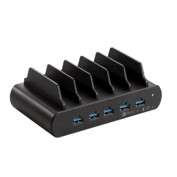 Shintaro Multi Port Charger/Dock with Bays - 150W 5-Port GaN Charger, 5 USB-A & USB-C SH-MDUC5T